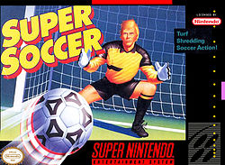 Boîte du jeu Super Soccer sur Super Nes.